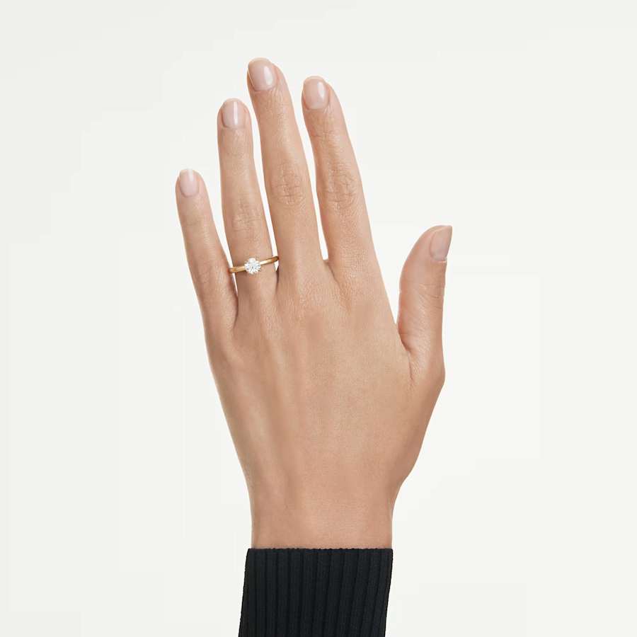 Swarovski Eternity solitaire engagement ring with one-carat laboratory-grown diamond in 14-karat yellow gold