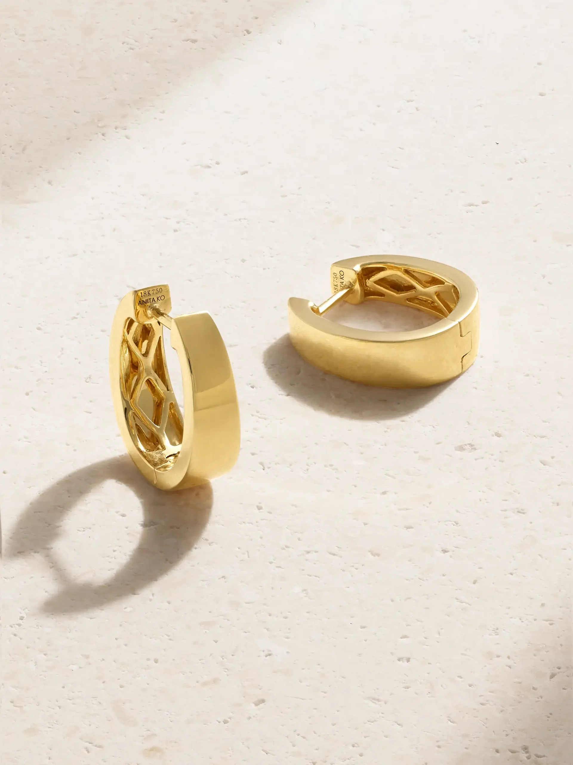 Anita Ko Small Meryl hoop earrings in polished 18-karat gold